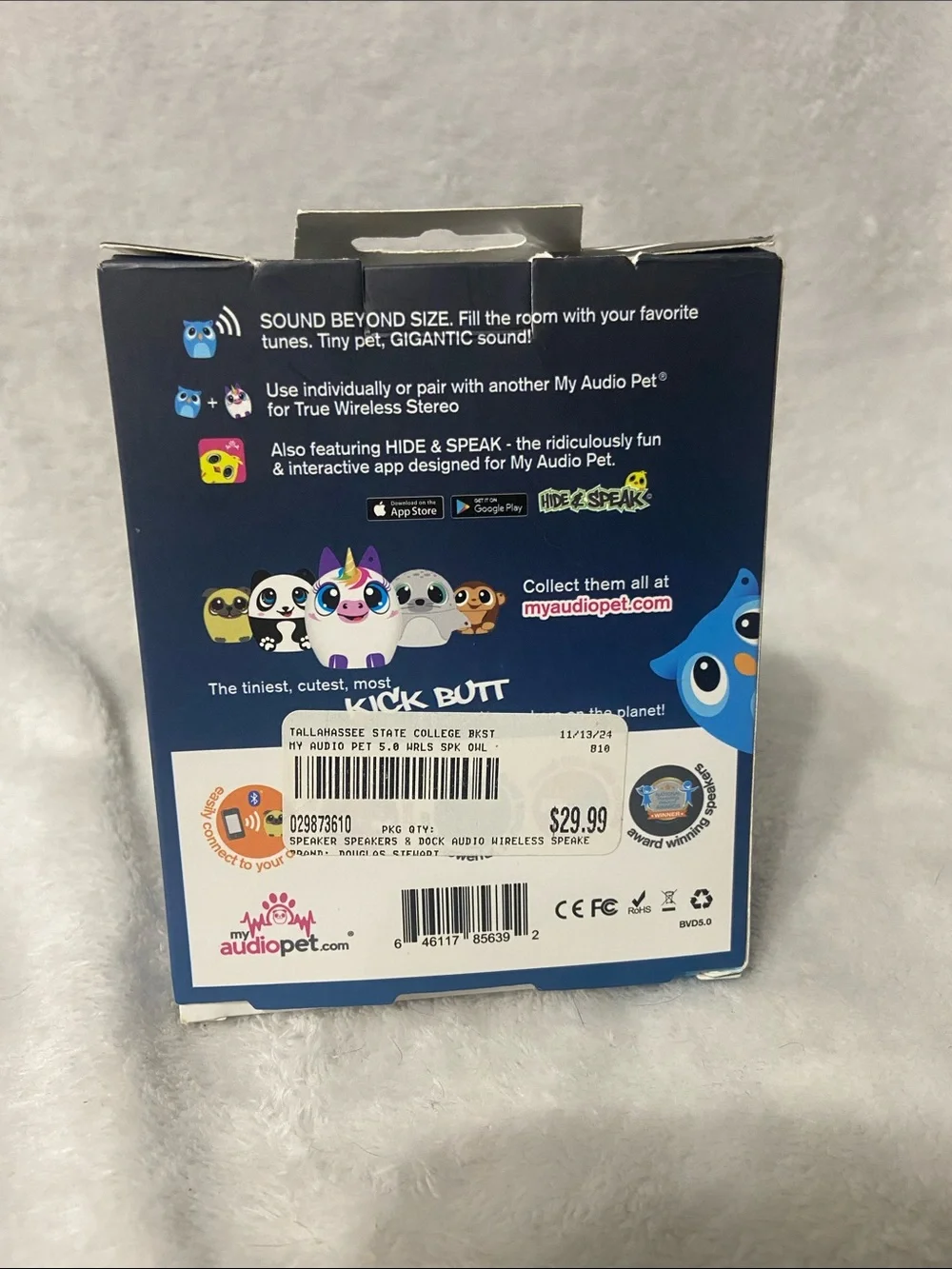 Owl Capella Blue Portable Bluetooth Speaker - Blue